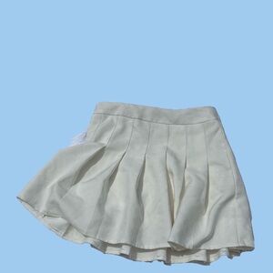 Elegant Cream Pleated Skirt